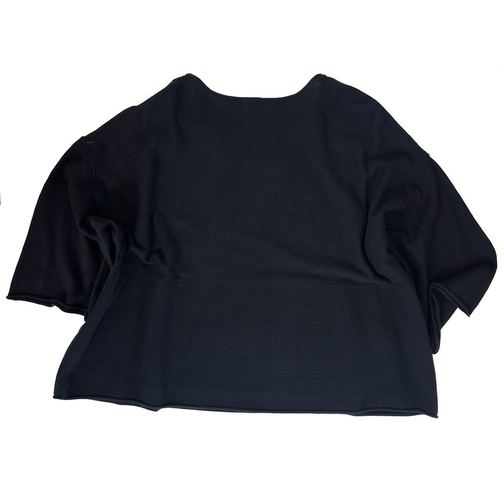 Pure‎ Jill Cotton Cashmere Knit Top Black Oversized Boxy Minimalist Sweater S - Picture 7 of 9